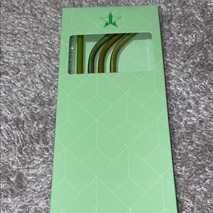 Jeffree Star 4 pc green metal straws set NEW NIB